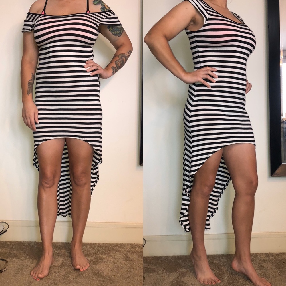 Hi-low Stripped Dress